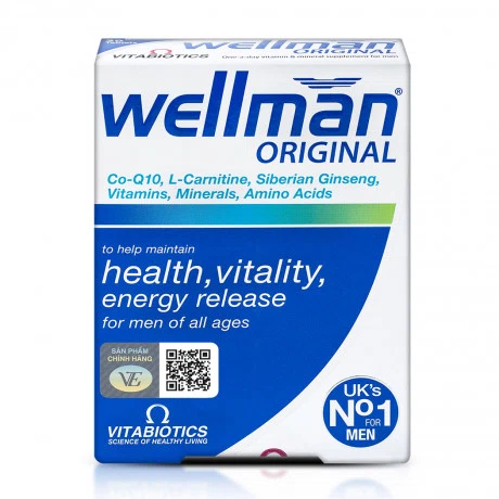 Thực phẩm bảo vệ sức khỏe cho nam giới Vitabiotics Wellman (Hộp 30 viên)