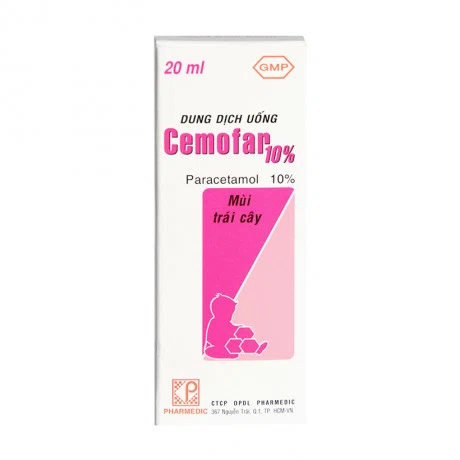 Thuốc giảm đau hạ sốt ở trẻ em Cemofar 10% (20ml)