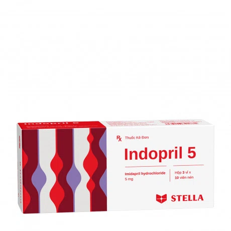 Viên nén Indopril 5 Stella điều trị tăng huyết áp (3 vỉ x 10 viên)