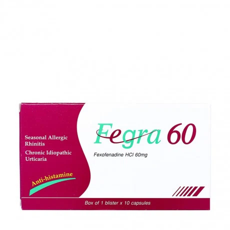 Viên nang cứng Fegra 60mg điều trị viêm mũi dị ứng, mày đay (1 vỉ x 10 viên)