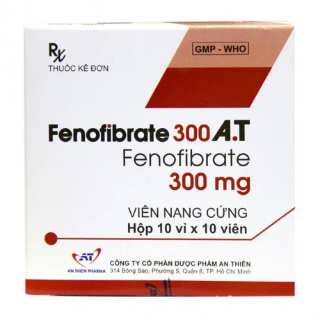 Fenofibate 300 A.T (10 vỉ x 10viên/hộp)