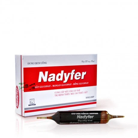 Dung dịch uống Nadyfer điều trị thiếu máu do thiếu sắt (hộp 20 ống)