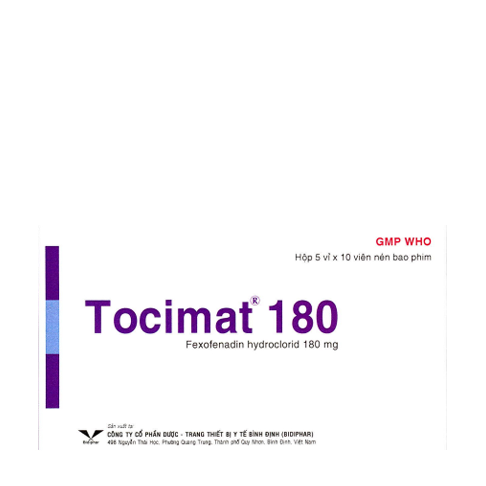 Tocimat 180mg (5Vi x 10Vien)