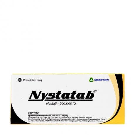 Viên nén Nystatab 500.000IU điều trị nấm đường tiêu hóa (2 vỉ x 10 viên)