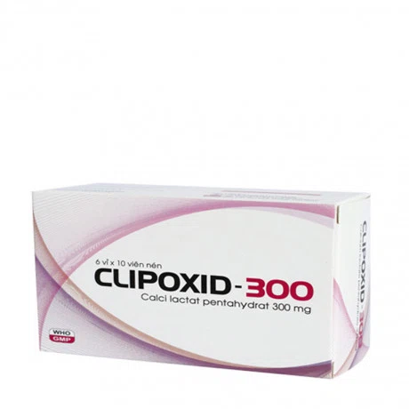 Viên nén Clipoxid 300mg bổ sung calci, ngăn ngừa còi xương, loãng xương (6 vỉ x 10 viên)