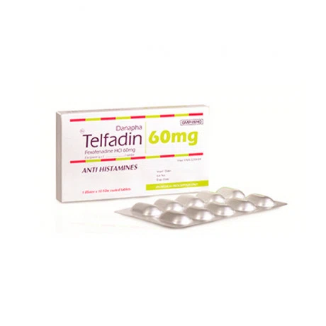 Viên nén bao phim Telfadin 60mg DANAPHA điều trị viêm mũi dị ứng, mày đay (1 vỉ x 10 viên)