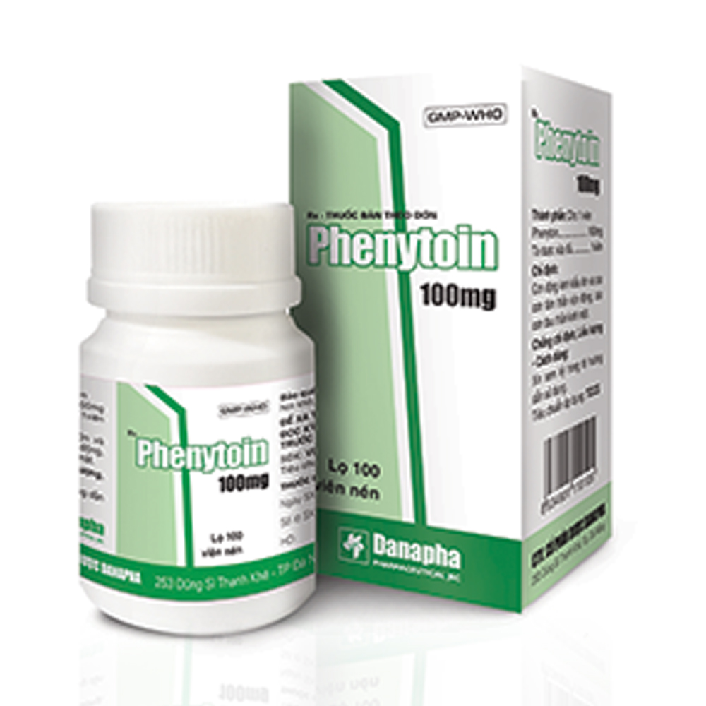 Viên nén Phenytoin 100mg DANAPHA điều trị động kinh (chai 100 viên)