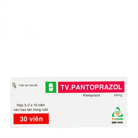 Viên nén bao tan trong ruột TV.Pantoprazol 40mg điều trị viêm loét dạ dày (3 vỉ x 10 viên)