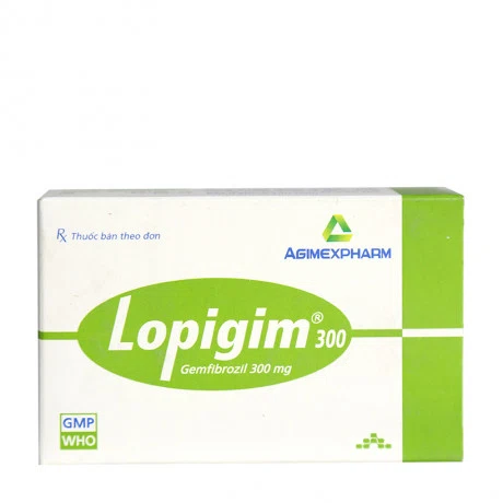 Viên nang cứng Lopigim 300mg làm điều hòa lipid (10 vỉ x 10 viên)