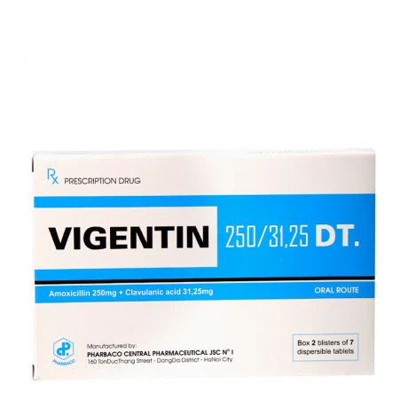 Vigentin 250/31,25mg DT (2Vi x 7Vien)
