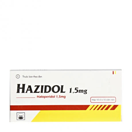 Thuốc điều trị tâm thần cấp & mãn Hazidol 1.5mg (10 vỉ x 10 viên/hộp)