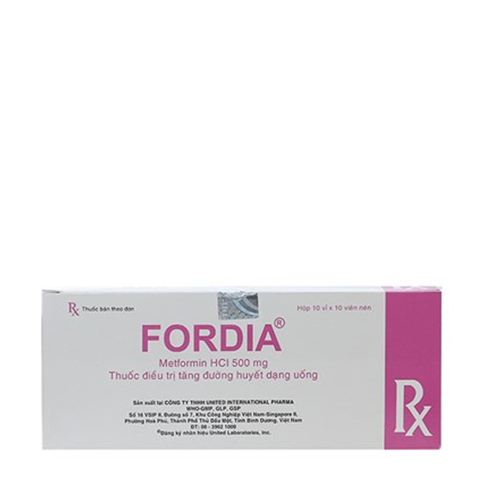 Fordia MR 500mg (Hộp 10 vỉ x 10 viên)