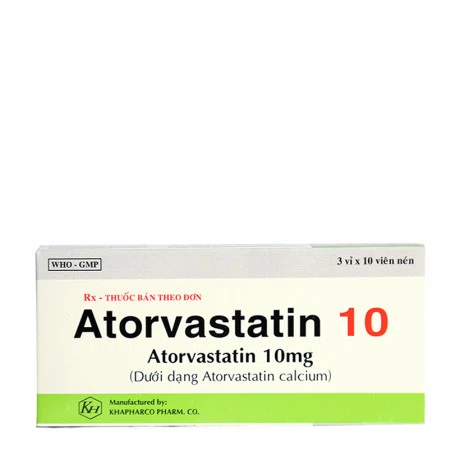 Atorvastatin 10mg (3vi x 10vien)Khanh Hoa