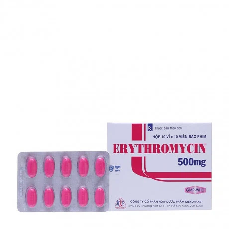 Erythromycin 500mg (10vi x 10vien)Kh.Hoa