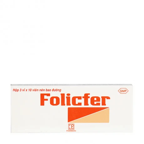 Folicfer (Hộp 3 vỉ x 10 viên)