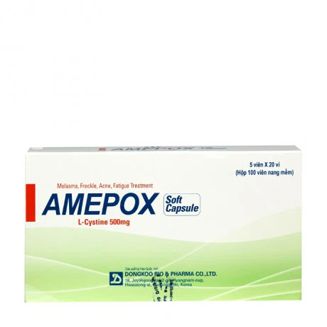 Viên nang Amepox 500mg hỗ trợ điều trị rối loạn dưỡng tóc và móng (20 vỉ x 5 viên)