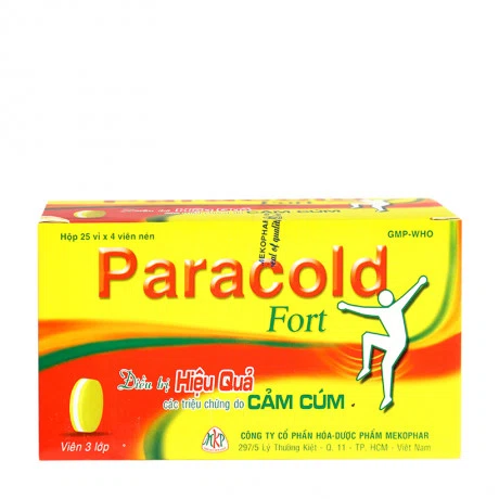 Viên nén Paracold Forte điều trị các triệu chứng cảm cúm (25 vỉ x 4 viên)