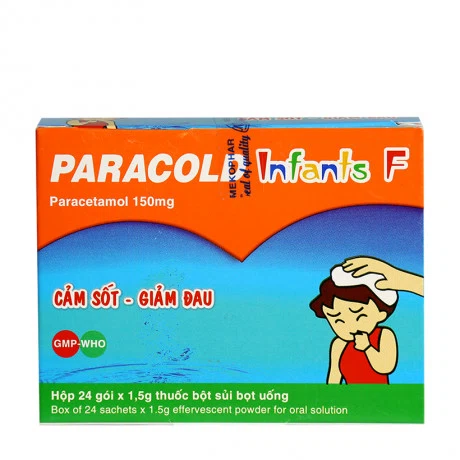 Bột sủi bọt Paracold Infants F - MKP trị các triệu chứng ho cảm thông thường (hộp 24 gói)