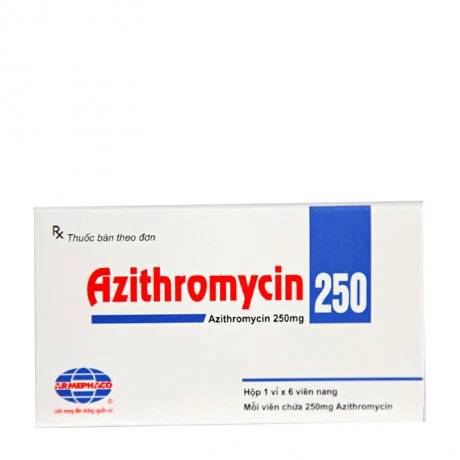Azithromycin 250mg (Hộp 1 vỉ x 6 viên)