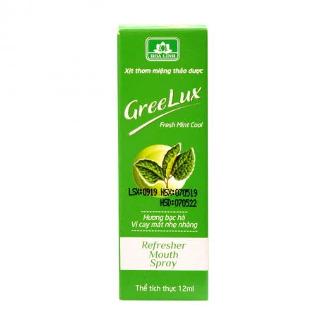 Xịt thơm miệng hương bạc hà vị cay mát nhẹ nhàng GreeLux Fresh Mint Cool (12ml)