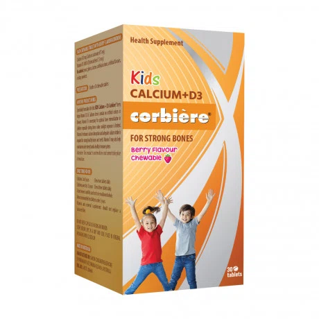 Thực phẩm bảo vệ sức khỏe Kids Calcium+D3 Corbière (Hộp 1 chai/30 viên)