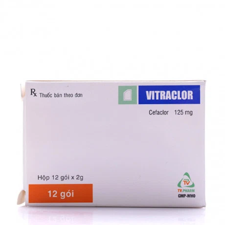 Thuốc bột pha hỗn dịch uống Vitraclor 125 điều trị nhiễm khuẩn (hộp 12 gói)