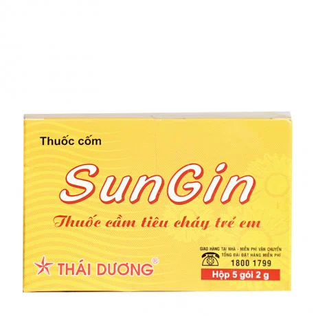 Thuốc cốm Sungin điều trị đầy bụng, khó tiêu, ỉa chảy cấp và mãn tính, kiết lỵ (5 gói x 2g)