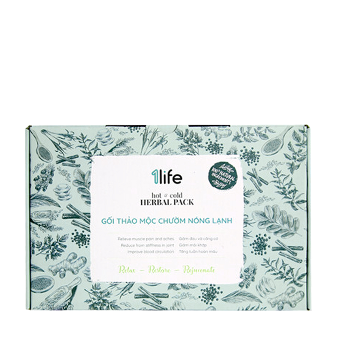 1LIFE Herbal Pack Goi Thao Moc Chuom Nong Lanh Co Vai Gay