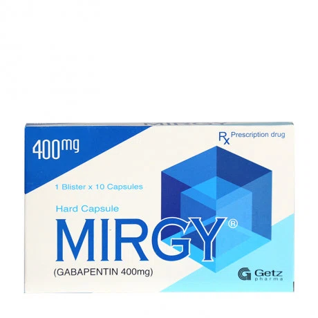 Viên nang cứng Mirgy 400mg Getz trị động kinh, viêm dây thần kinh (1 vỉ x 10 viên)