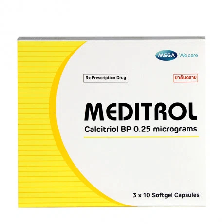 Viên nang mềm Meditrol 0,25mcg điều trị cường cận giáp thứ phát (3 vỉ x 10 viên)