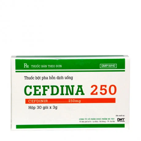 Thuốc điều trị nhiễm khuẩn Cefdina 250mg (30 gói x 3g/hộp)