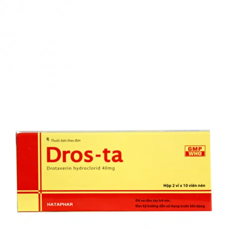 Viên nén Drosta 40mg chống co thắt cơ trơn đường tiêu hóa (2 vỉ x 10 viên)