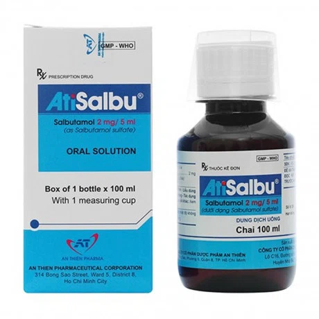 Dung dịch uống Atisalbu An Thien 2mg/5ml điều trị cơn hen, ngăn cơn co thắt phế quản (chai 100ml)