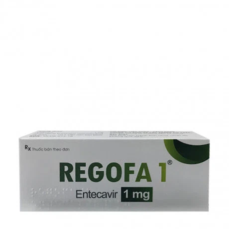 Viên nén bao phim Regofa 1mg Medisun điều trị bệnh viêm gan siêu vi B mạn tính (3 vỉ x 10 viên)