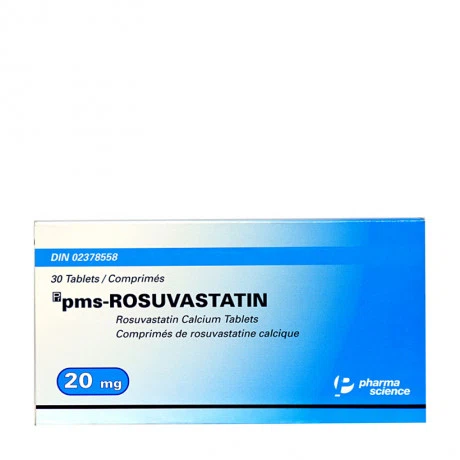 Viên nén bao phim PMS-Rosuvastatin 20mg điều trị rối loạn mỡ máu (3 vỉ x 10 viên)