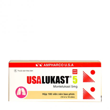 Thuốc dự phòng và điều trị hen phế quản mạn tính Usalukast 5 (10 vỉ x 10 viên/hộp)