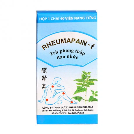 Viên nang cứng Rheumapain-F Fitopharma trị viêm khớp đau nhức chân tay tê mỏi (chai 40 viên)