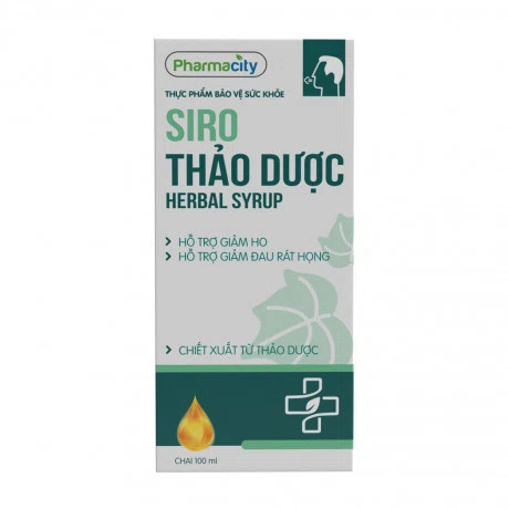 Siro thảo dược Pharmacity hỗ trợ giảm ho (Chai 100ml)
