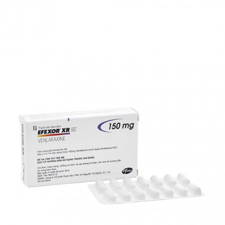 Viên nang giải phóng kéo dài Efexor XR 150mg điều trị trầm cảm, rối loạn lo âu (2 vỉ x 14 viên)