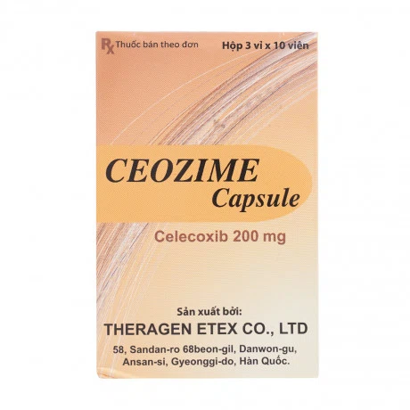 Viên nang Ceozime 200mg trị triệu chứng của thoái hóa khớp, viêm khớp dạng thấp (3 vỉ x 10 viên)