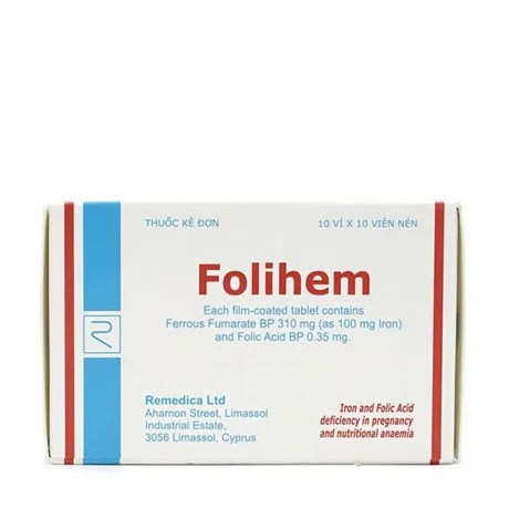 Folihem 310mg Remedica (Hộp 10 vỉ x 10 viên)
