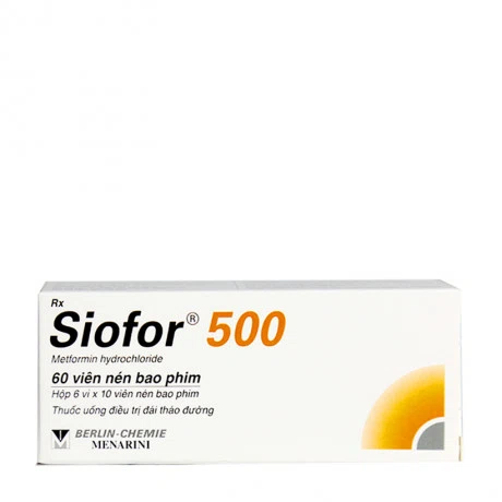 Viên nén Siofor 500mg Menarini điều trị đái tháo đường type 2 (6 vỉ x 10 viên)