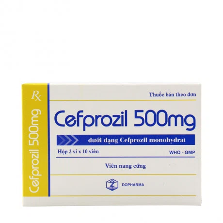 Cefprozil 500mg (2 vỉ x 10 viên/hộp)