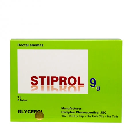 Gel thụt trực tràng Stiprol 9g Hadiphar điều trị táo bón (tuýp 3g)