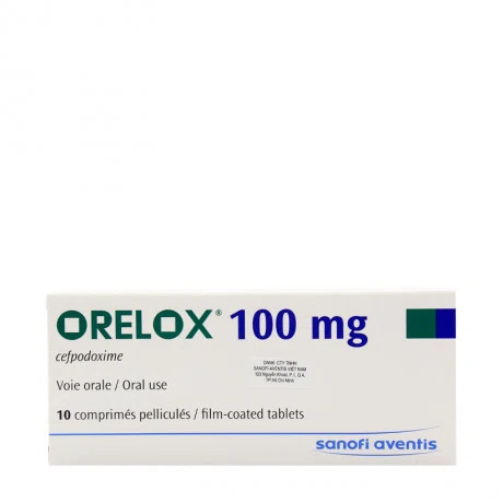 Viên nén Orelox 100mg Sanofi kháng sinh điều trị nhiễm khuẩn (1 vỉ x 10 viên)