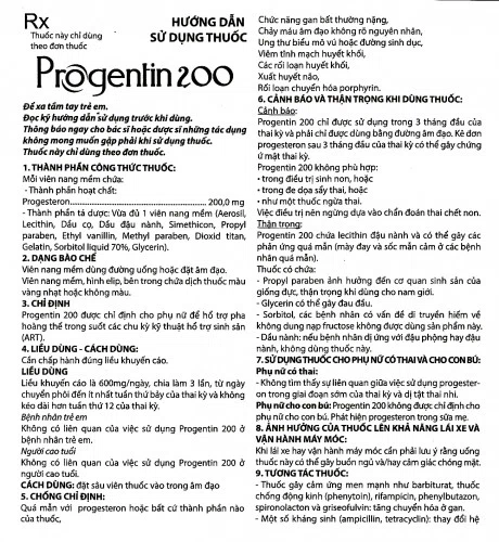 Progentin 200 (Hộp 3 vỉ x 10 viên)