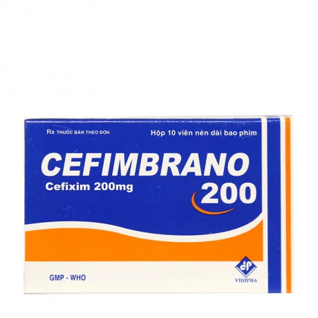 Viên nén bao phim Cefimbrano 200mg Vidipha điều trị nhiễm khuẩn (1 vỉ x 10 viên)