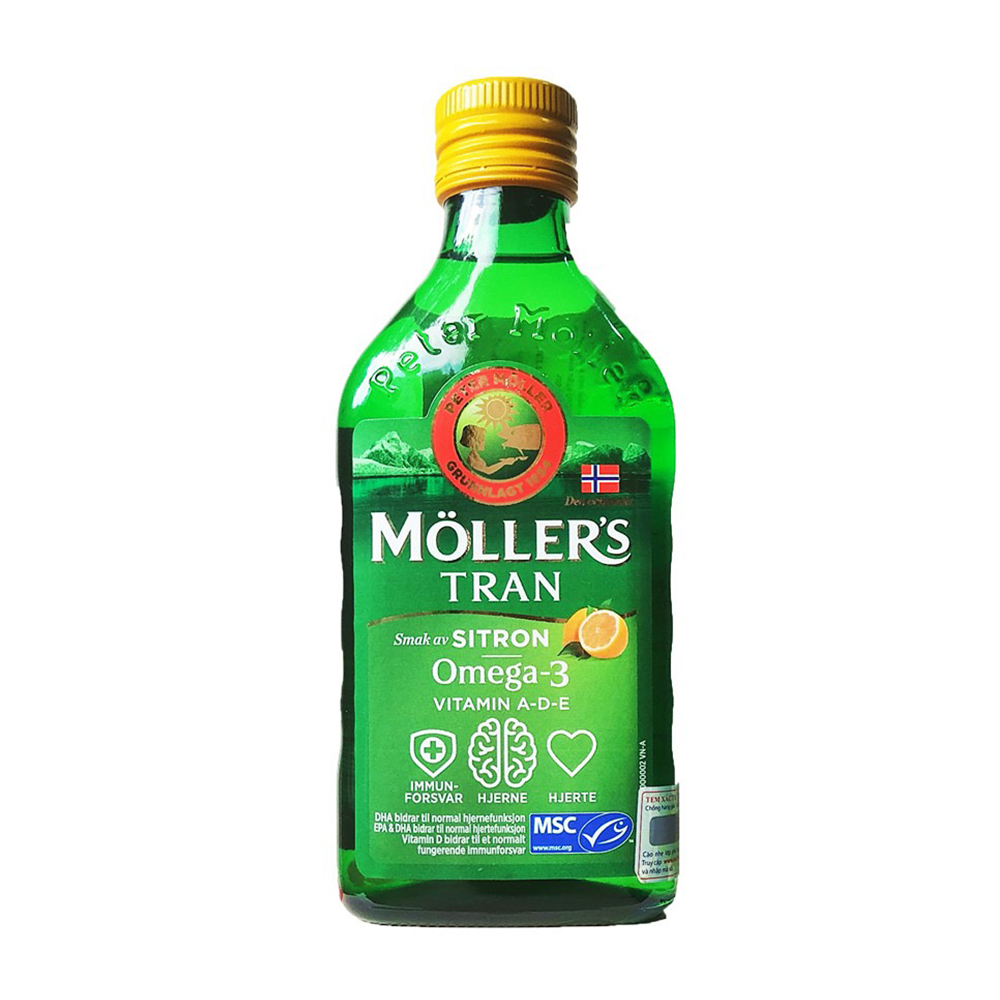 Dầu gan cá tuyết hương chanh Moller's Tran (Chai 250ml)