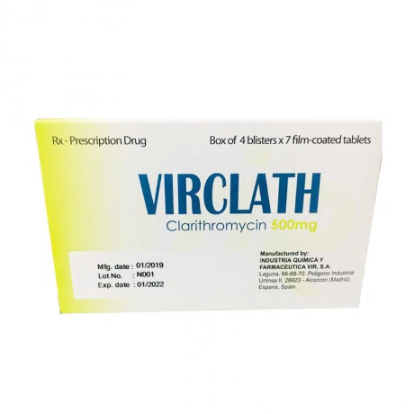 Viên nén Virclath 500mg VIR, S.A điều trị nhiễm khuẩn đường hô hấp (4 vỉ x 7 viên)
