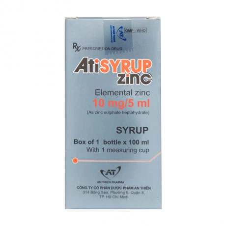 Atisyrup zinc 10mg/5ml An Thien (Chai100ml)